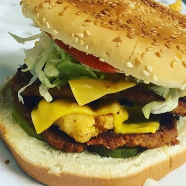 Hot Sausage with Shrimp Burger Combo.