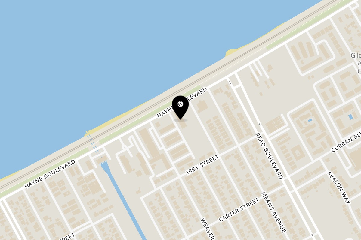 Map showing the location of Le Roux's Chicken Shack-1 on 9734 Hayne Blvd Suite B in New Orleans
